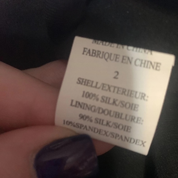 - 🐦 - Theory sz 2 100% Silk. Black, Purple and Pink Mixed Color Dress - Picture 9 of 9